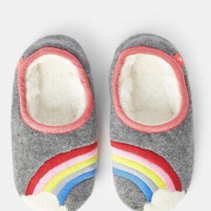 Joules Gray Mule Rainbow Slippers Kids US11-12